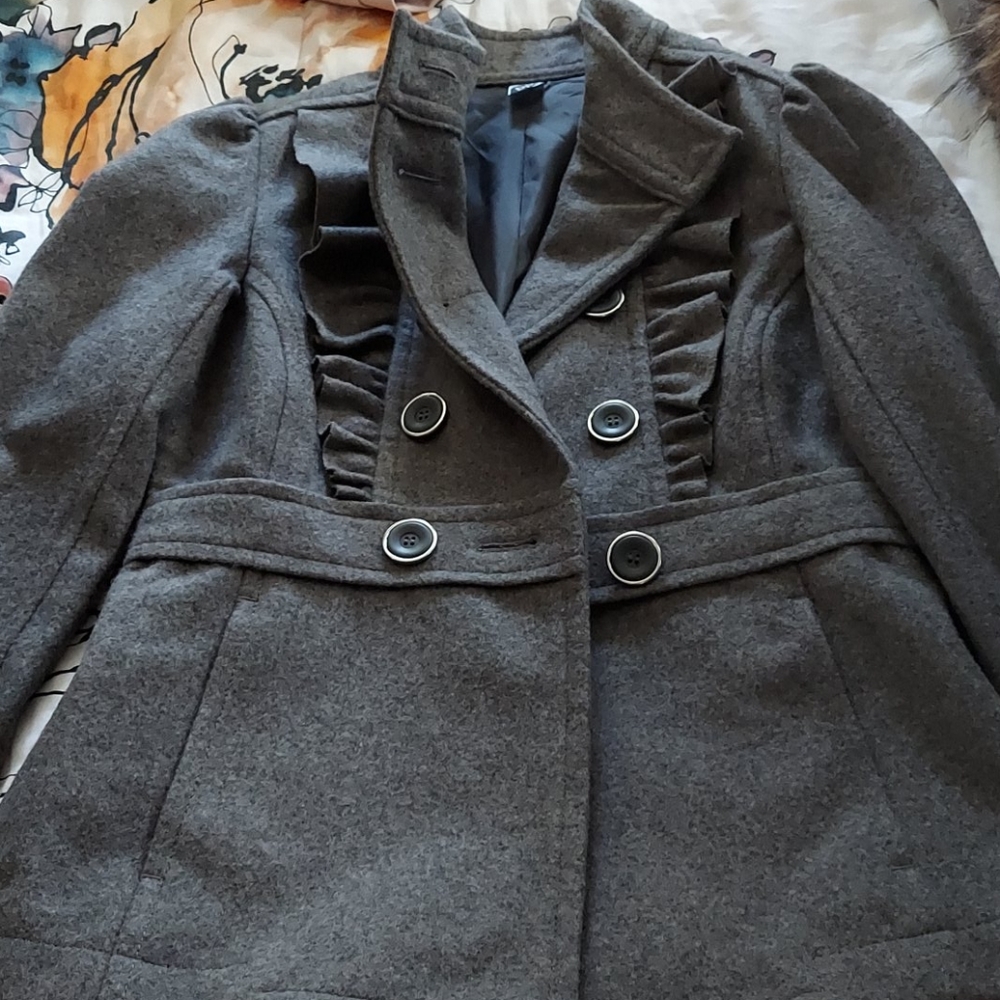 Nordstrom BP ruffle pea coat